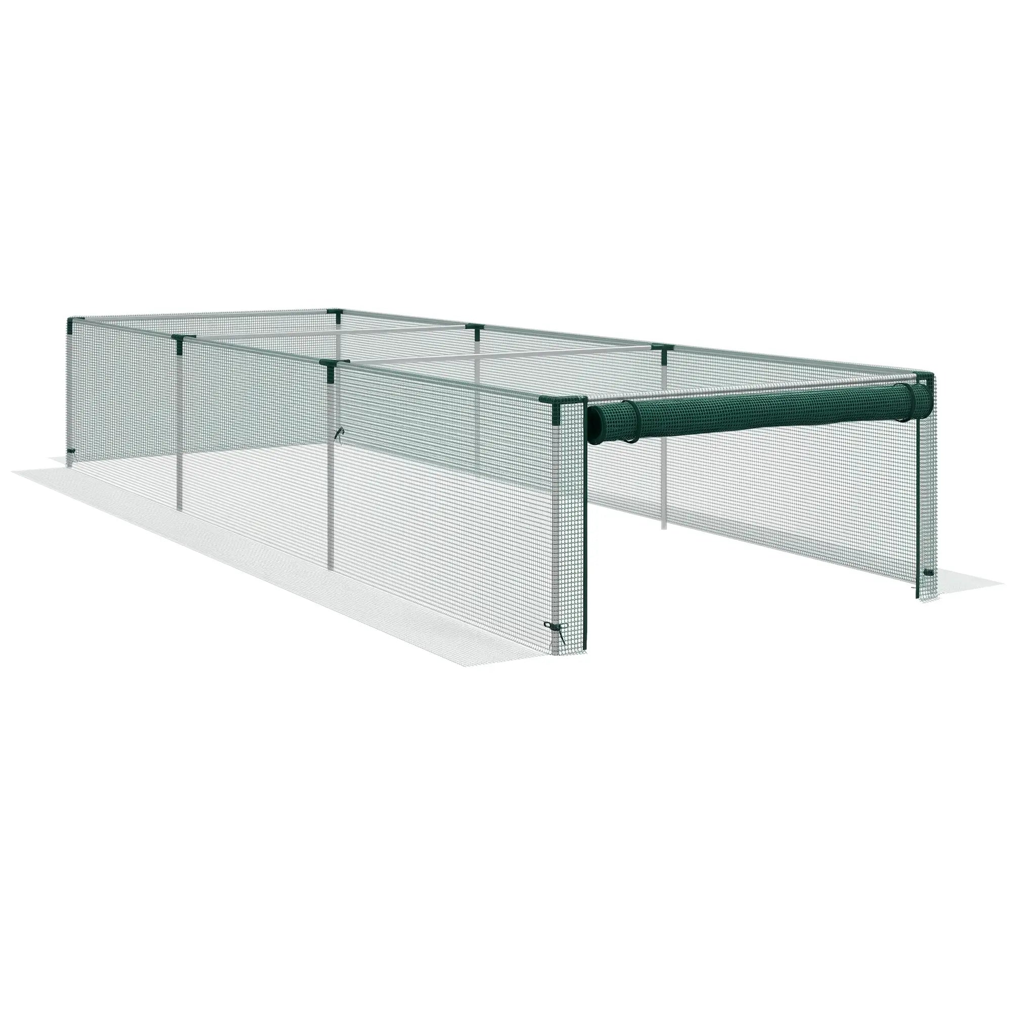 Plant Protection Cage, 12.2' x 4.1', Galvanised Steel Frame, Zipper Roll-Up Door Greenhouses at Gallery Canada