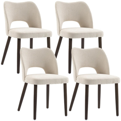 Upholstered Dining Chairs Set, Cream White