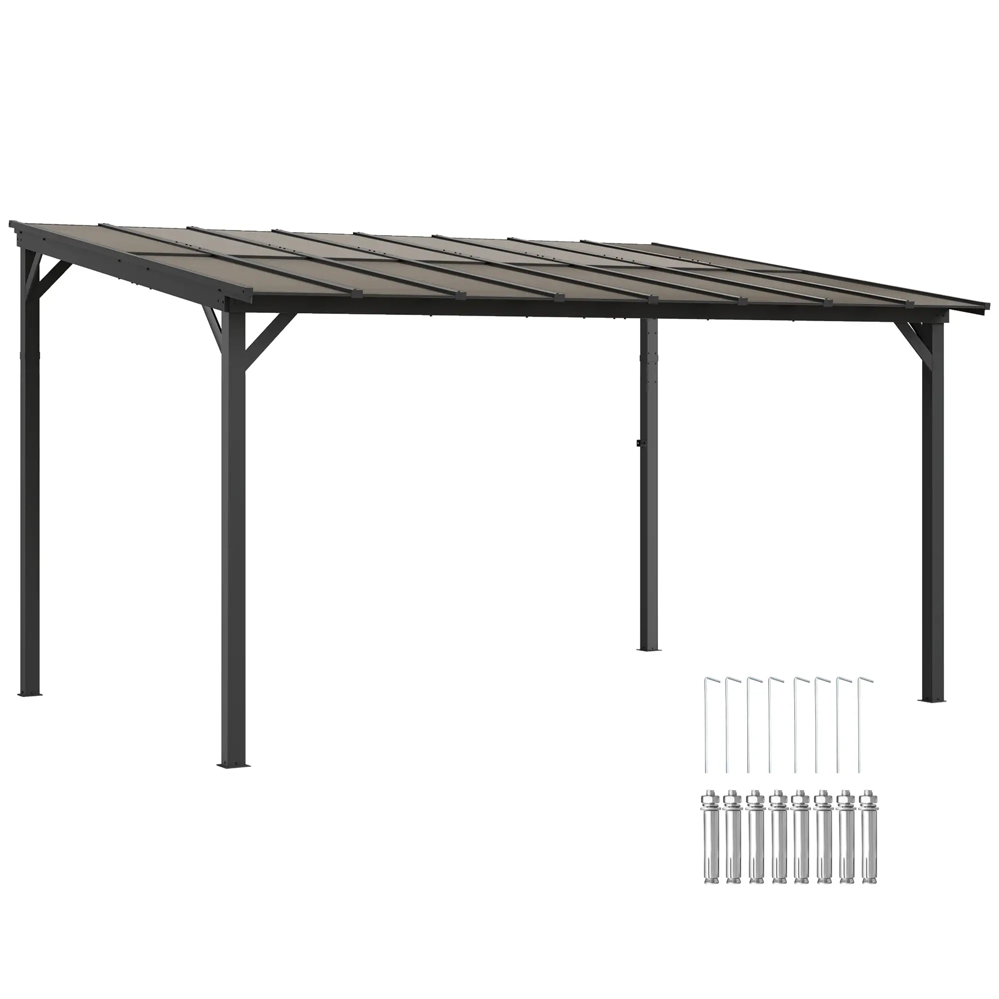 10' x 14' Hardtop Gazebo, Wall Mounted, Free Standing, UPF 50+, Waterproof Roof Pergolas at Gallery Canada