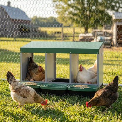 Chicken Nesting Boxes, 3 Compartment Metal Nesting Boxes for Chicken Coop, Egg Laying Boxes with Lid Cover Chicken Coops at Gallery Canada