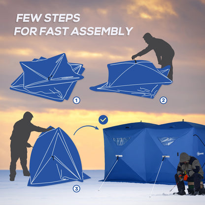 5-8 Person Pop-Up Ice Fishing Shelter, Portable Tent, Blue Ice Fishing Tents at Gallery Canada