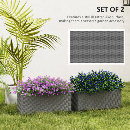 2 Pack 20 Inch Hanging Flower Pots, Railing Planter Box, Grey Planter Set at Gallery Canada