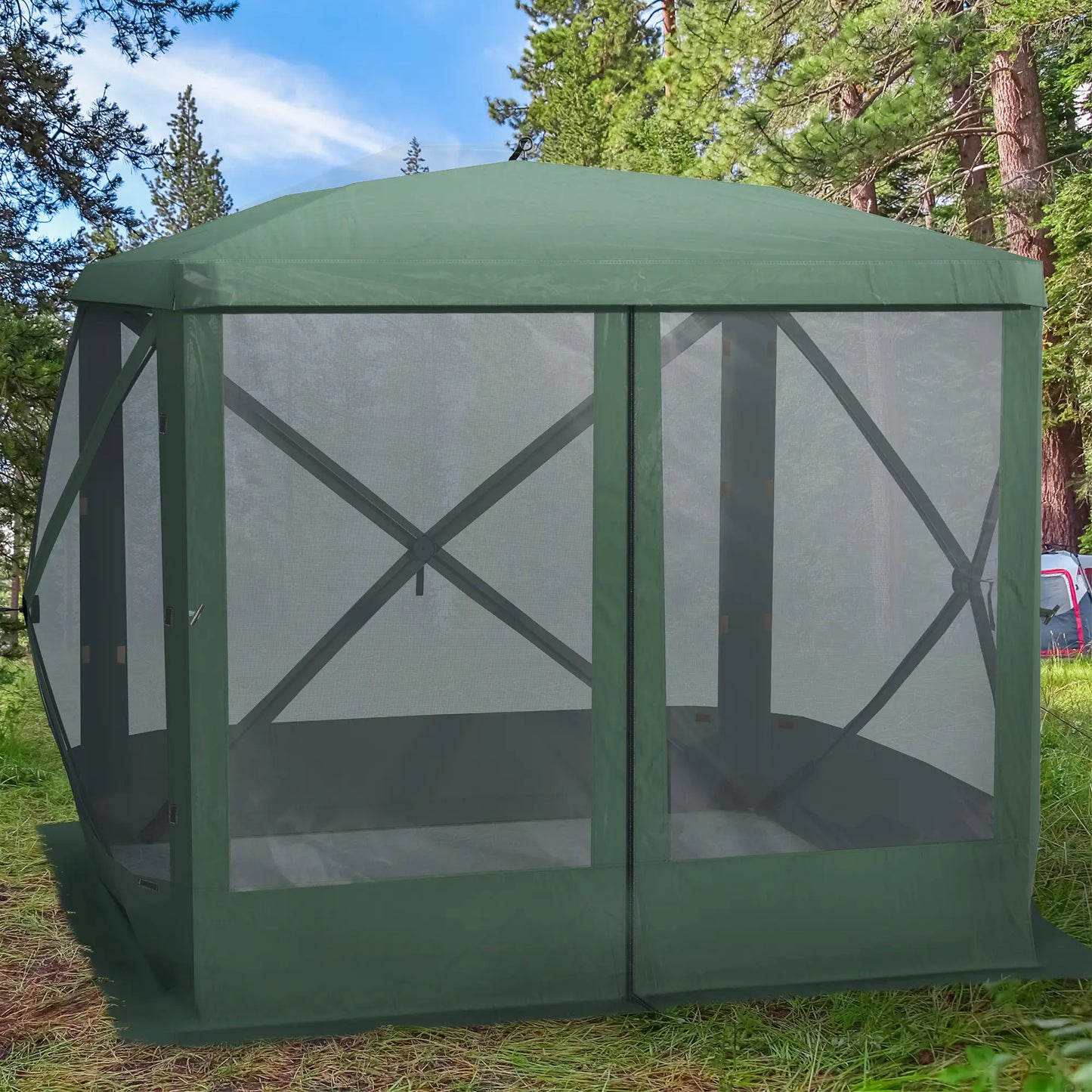 Pop-Up Tent, Foldable, Zippered Door, Ground Stakes, Fits 3-4 People, Green Pop Up Canopies at Gallery Canada