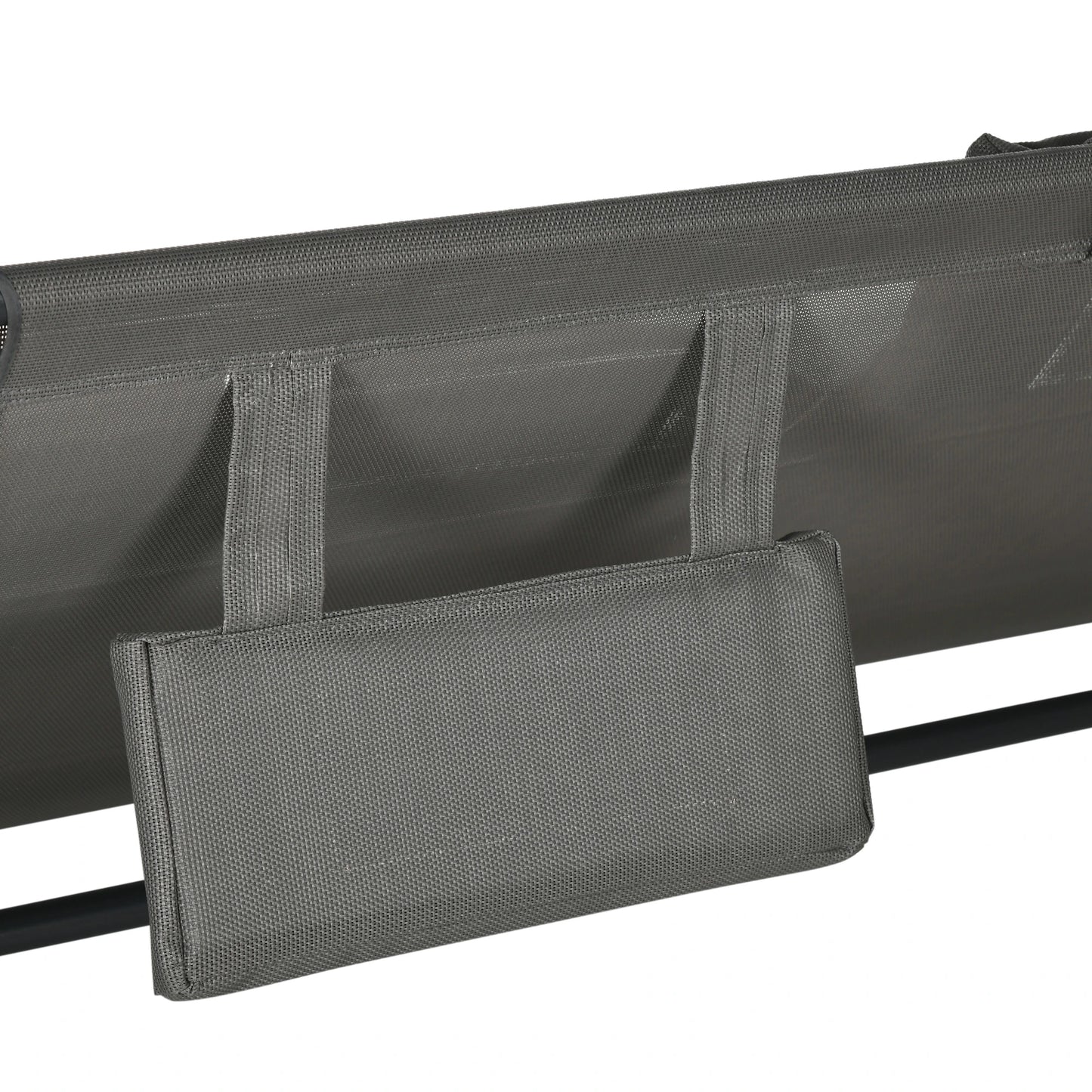 Outdoor Chaise Lounge Chair, Sun Lounger with Sunshade, Wheels, Breathable Mesh, Dark Gray Daybeds at Gallery Canada