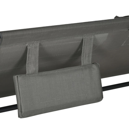 Outdoor Chaise Lounge Chair, Sun Lounger with Sunshade, Wheels, Breathable Mesh, Dark Gray Daybeds at Gallery Canada