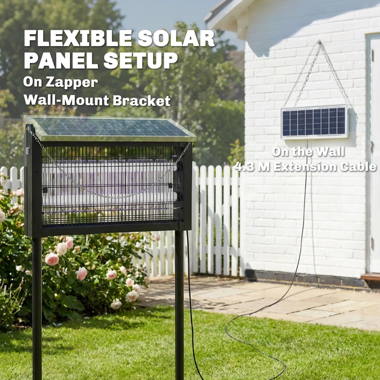 Solar Bug Zapper Outdoor, 3500 V Electric Mosquito Zapper, 14 ft Cord, Black Garden Accessories at Gallery Canada