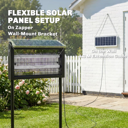 Solar Bug Zapper Outdoor, 3500 V Electric Mosquito Zapper, 14 ft Cord, Black Garden Accessories at Gallery Canada