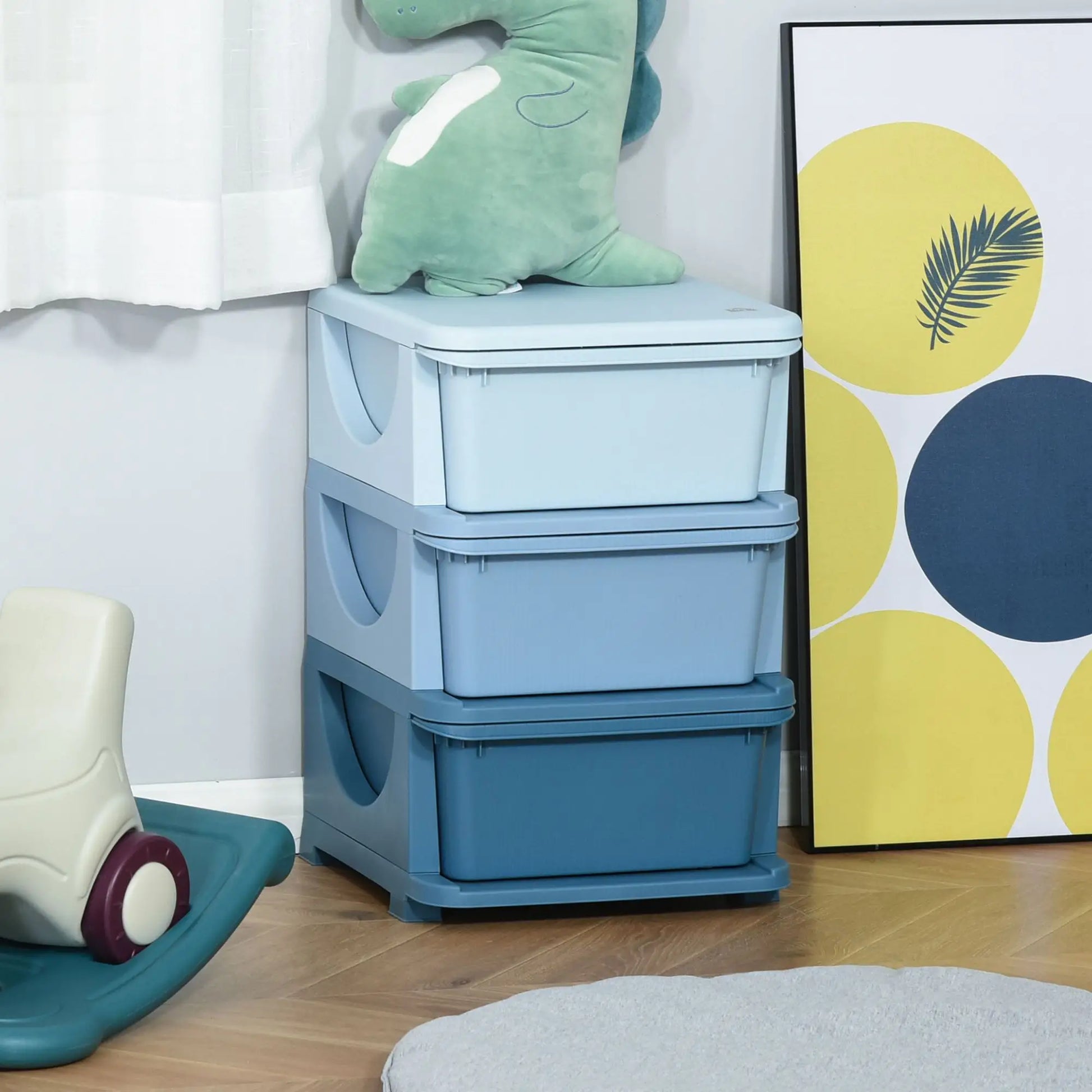 3 Tier Toy Organizer, 3 Plastic Drawers, Blue Baby & Kids Storage at Gallery Canada