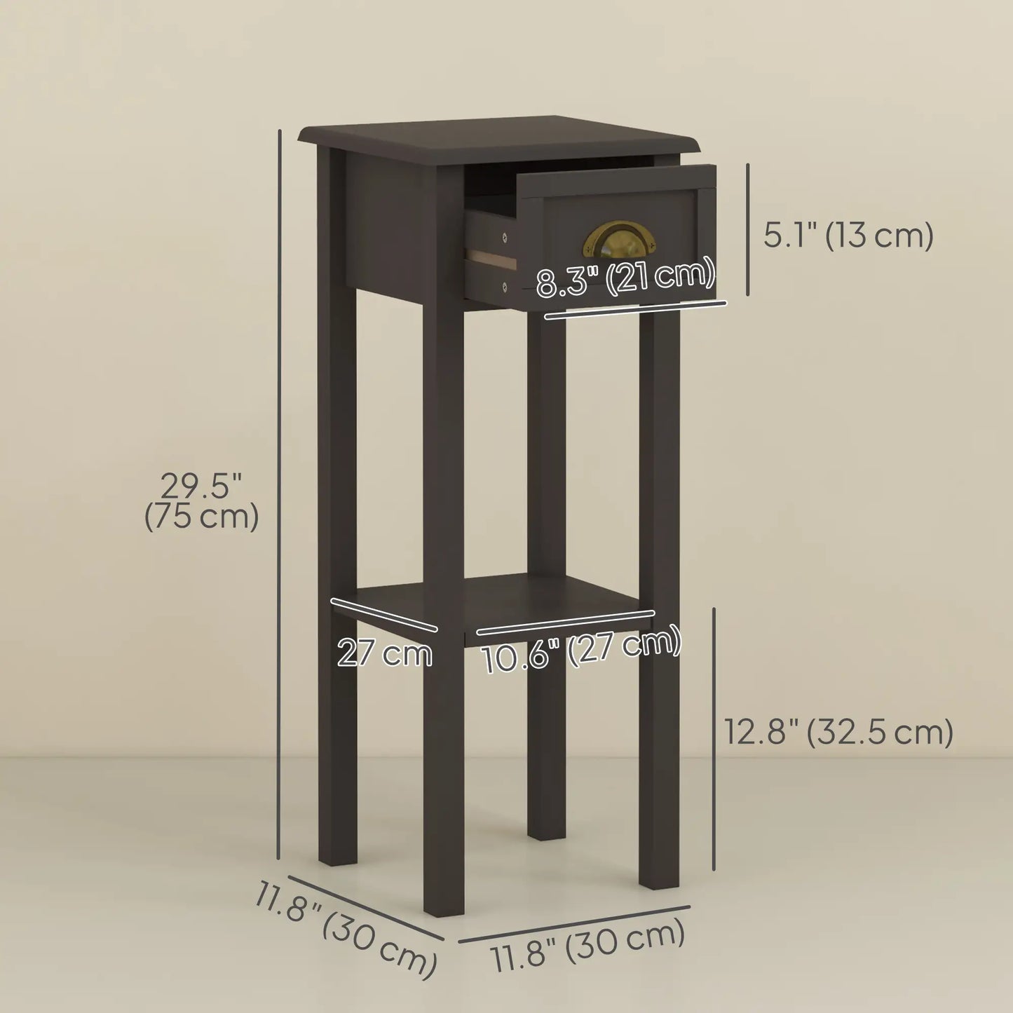 2-Tier Side Table with Drawer, Shelf, End Table for Living Room Side Tables at Gallery Canada