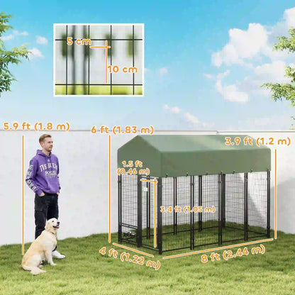 8' x 4' x 6' Outdoor Dog Kennel, Waterproof UV Resistant Cover, Green Dog Kennels at Gallery Canada