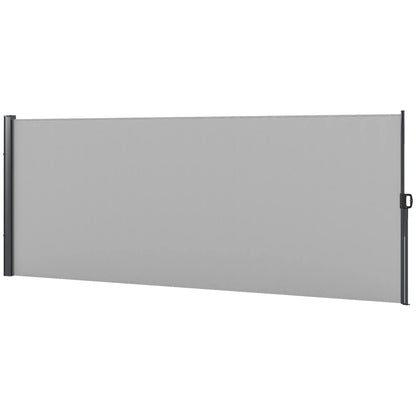 13' x 5' Retractable Side Awning, Outdoor Privacy Screen, Light Grey Retractable Side Awning Light Grey at Gallery Canada