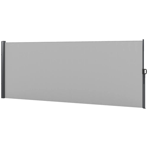 13' x 5' Retractable Side Awning, Outdoor Privacy Screen, Light Grey