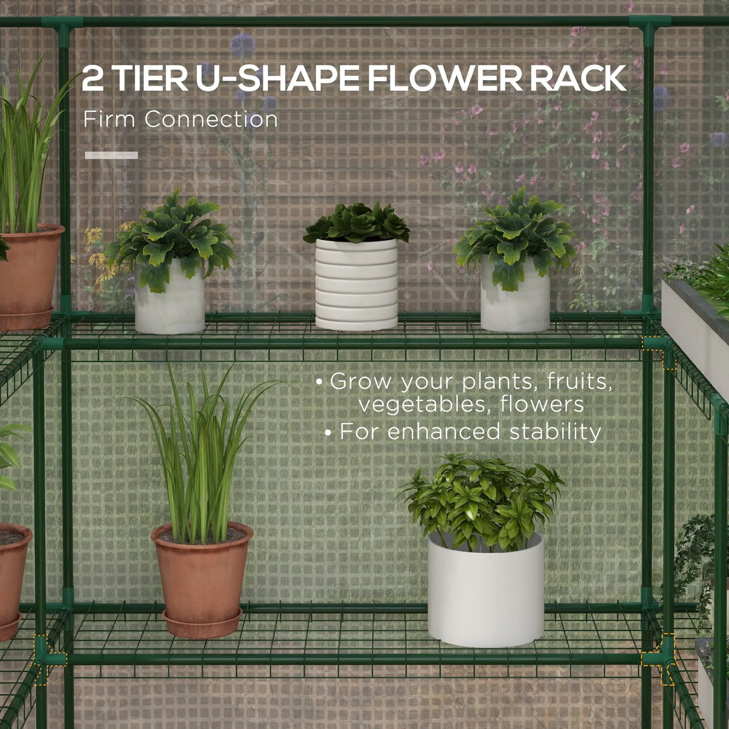 Portable Walk-In Greenhouse, 4.6' x 4.7', 2 Tier Shelves, White Walk In Greenhouses at Gallery Canada