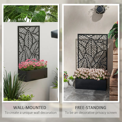 Metal Outdoor Raised Garden Bed, Privacy Screen, Black Raised Garden Beds at Gallery Canada