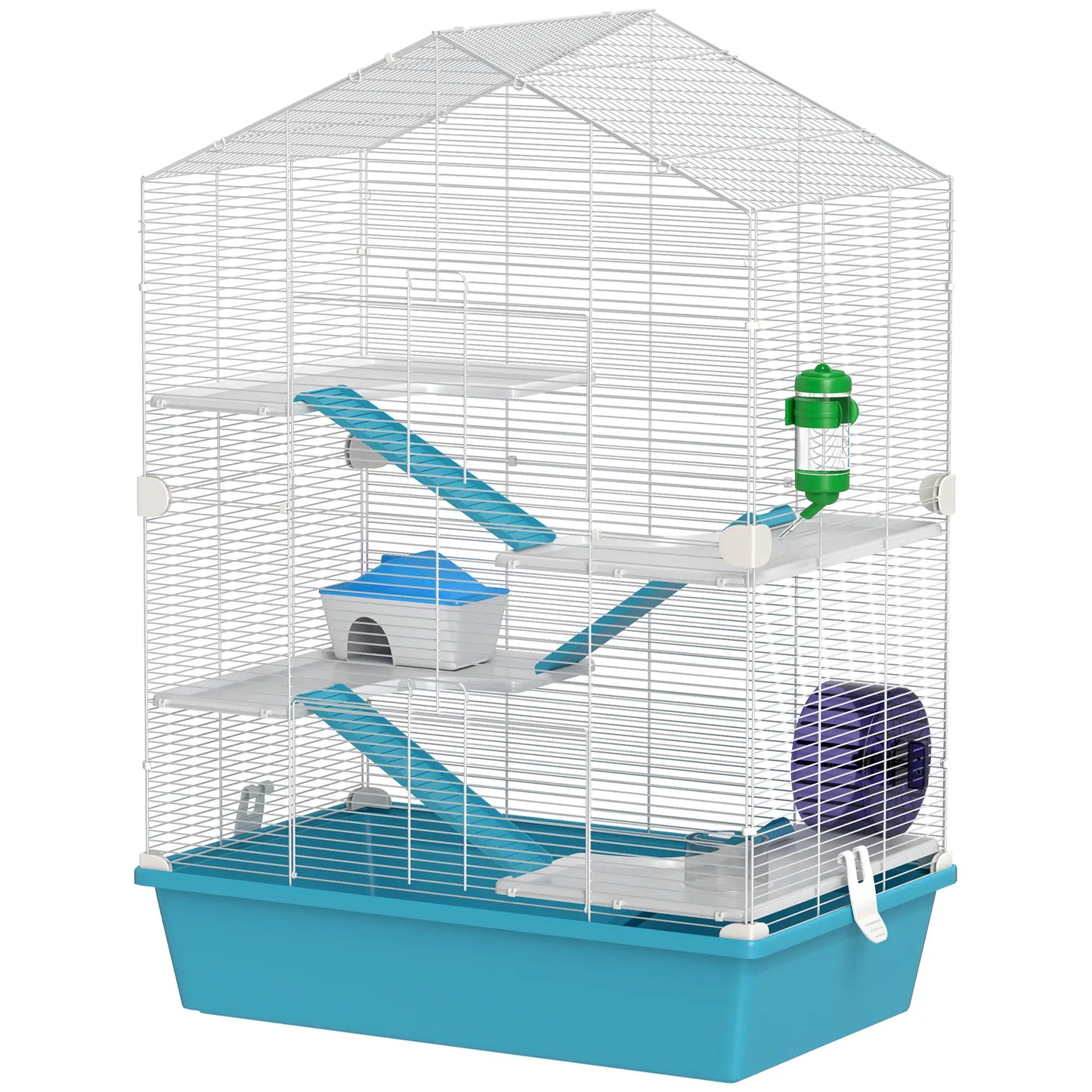 Large 5-Tier Hamster Cage, Small Animal House, Light Blue