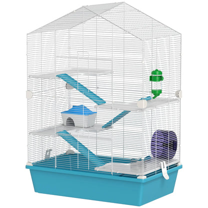 Large 5-Tier Hamster Cage, Small Animal House, Light Blue