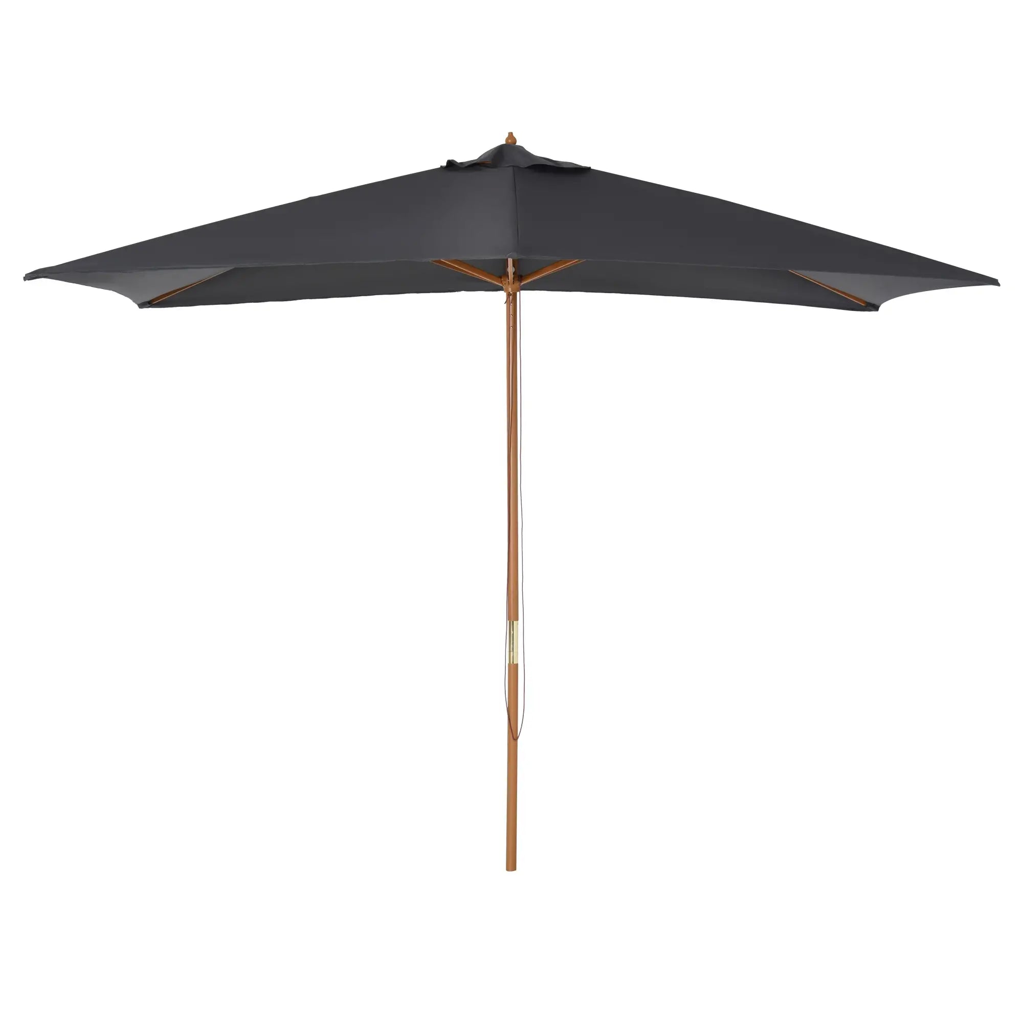 7' x 10' Dark Grey Wooden Patio Umbrella, Outdoor Sunshade Canopy, Dark Grey Sun Umbrellas at Gallery Canada