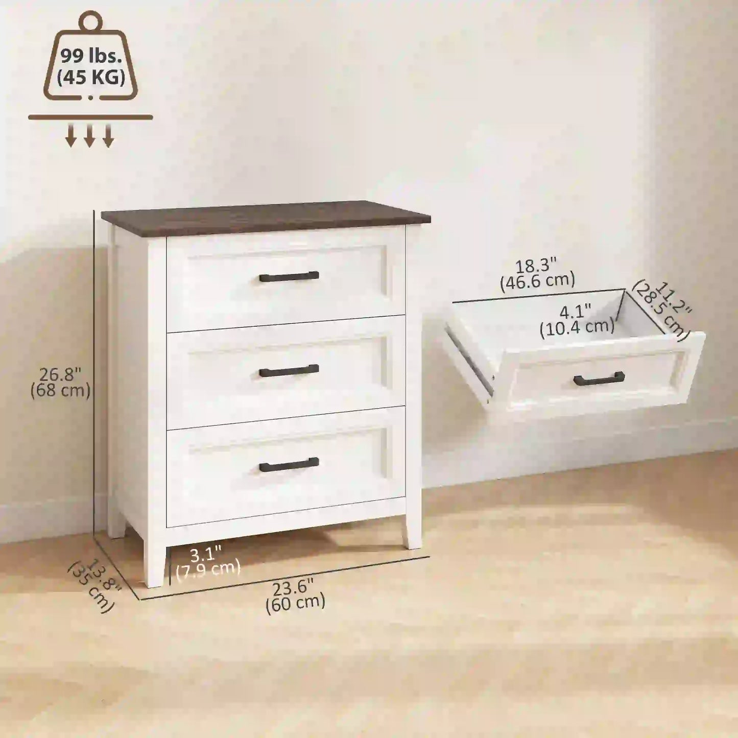 3 Drawer Dresser Chest For Bedroom Storage Chest Of Drawers Storage Cabinets at Gallery Canada