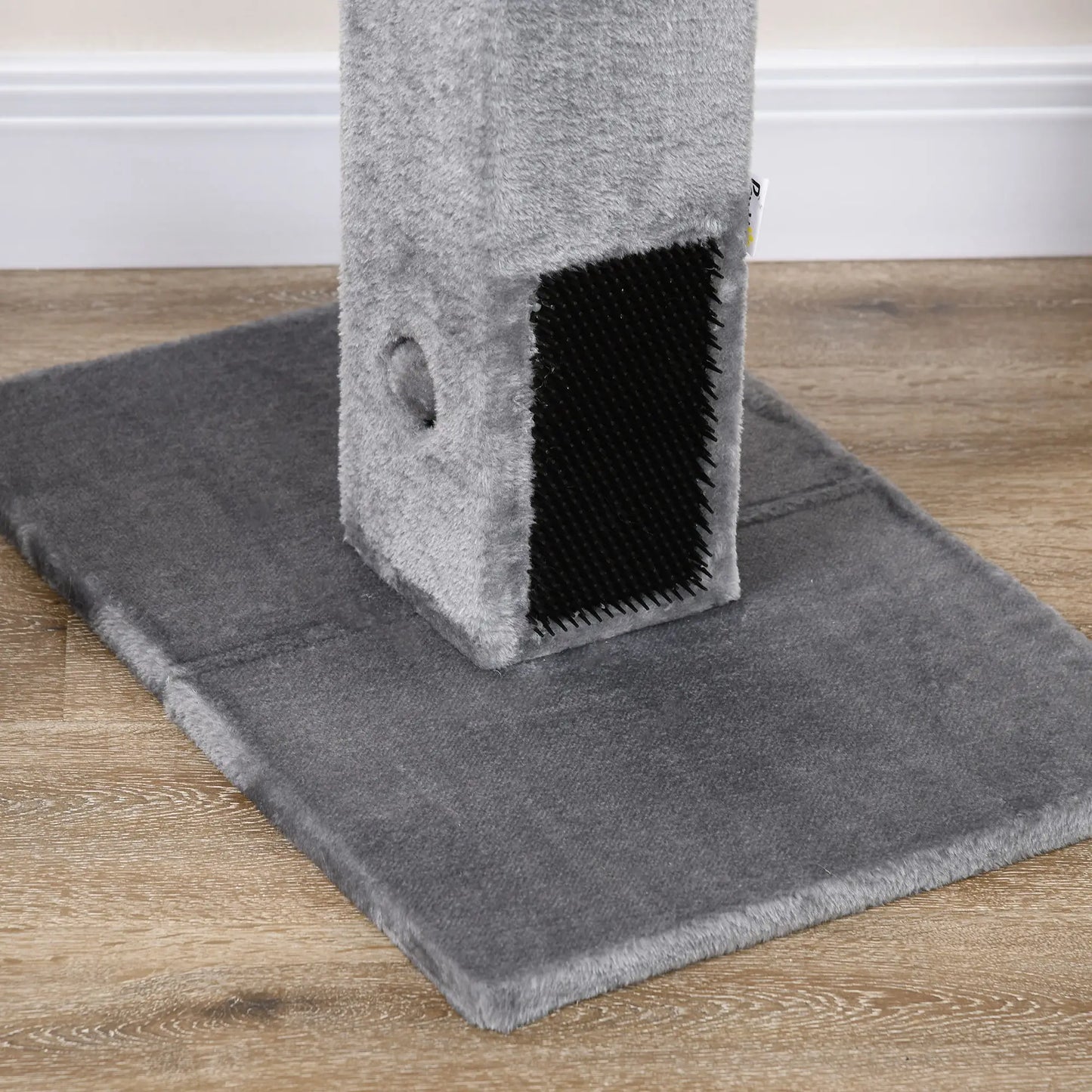 31" Tall Cat Scratching Post, Hanging Balls, Grooming Brushes, Grey Cat Posts at Gallery Canada