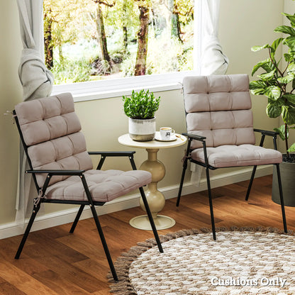 2-Piece Back Seat Cushion Set, Outdoor Patio Chair, Button Tufted, Beige Patio Chair Cushions at Gallery Canada