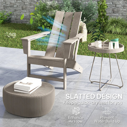 HDPE Plastic Adirondack Chair, High Back, Wide Armrests, Dark Grey Patio Chairs at Gallery Canada
