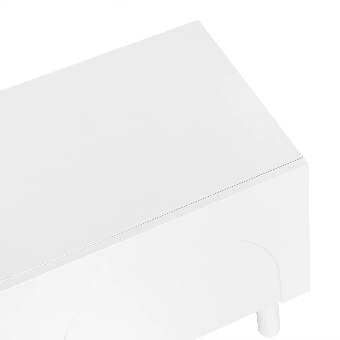 TV Stand, Wave Shaped Doors, Sturdy Legs, 66.5" L x 13.5" W x 18" H, White TV Stands at Gallery Canada