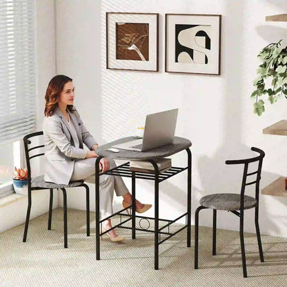 31.5" Dining Table Set of 3 with Chairs and Shelf Dining Table Sets at Gallery Canada