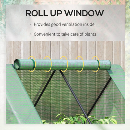 Steel Outdoor Raised Garden Bed with Greenhouse, Cover, 50"x37.4"x36.2", Green Mini Greenhouses at Gallery Canada