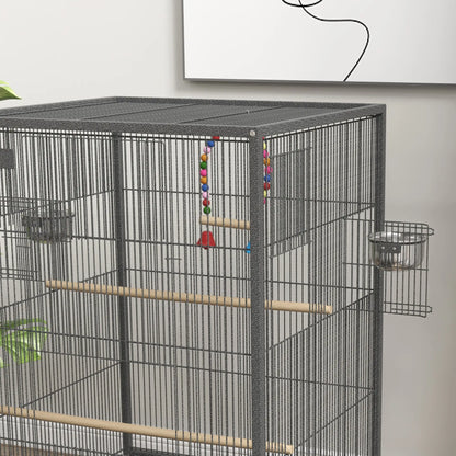 29" Bird Cage for Parrots, Lovebirds, Budgies, Finches, Flight Cage, Grey Bird Cages at Gallery Canada