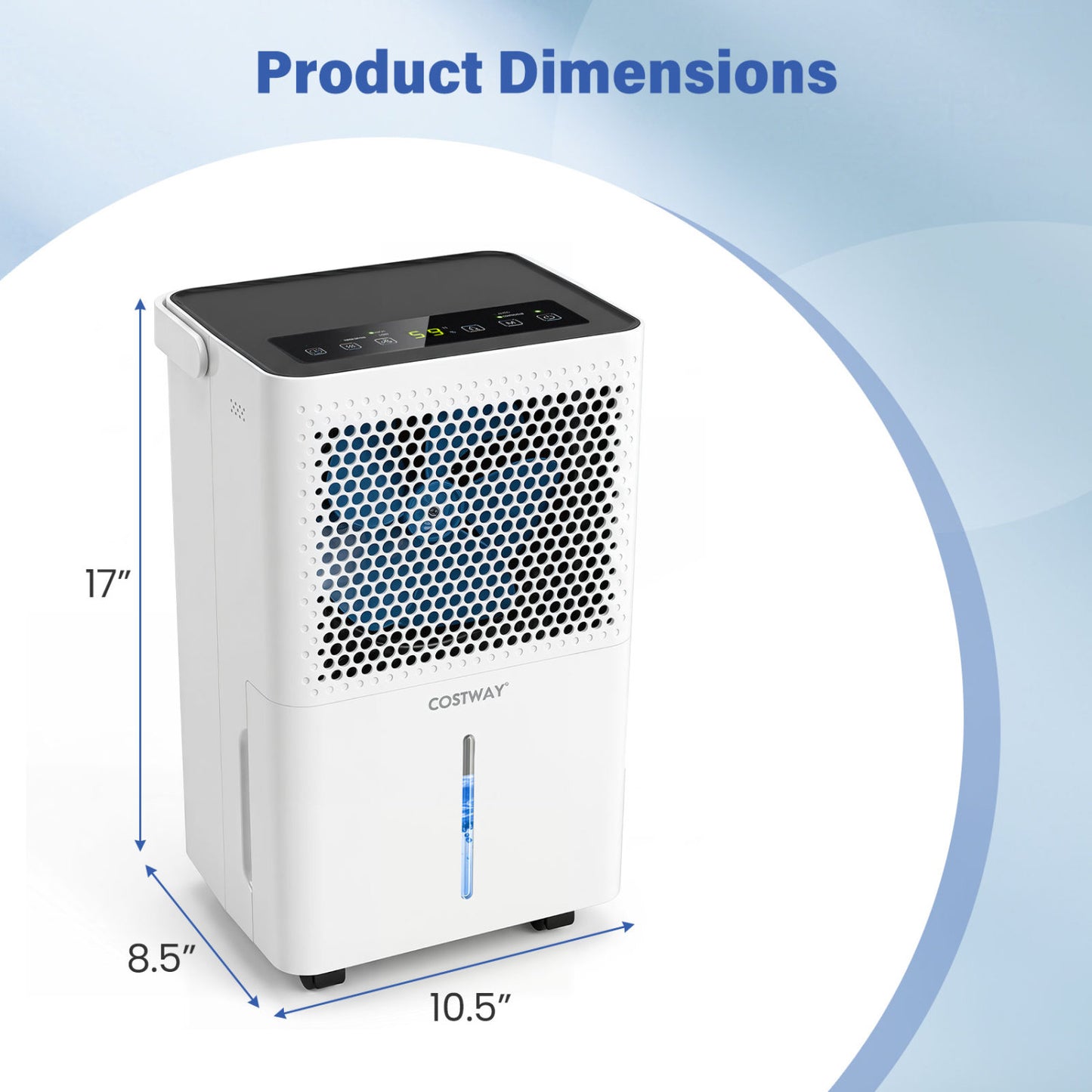 32 Pint Compressor Dehumidifier, 2000 Sq Ft, With Drain Hose, White Dehumidifiers at Gallery Canada