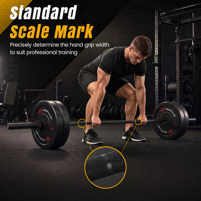 Barre olympique de 2000 lb, 7 pi, pour squats et salle de sport à domicile, noir