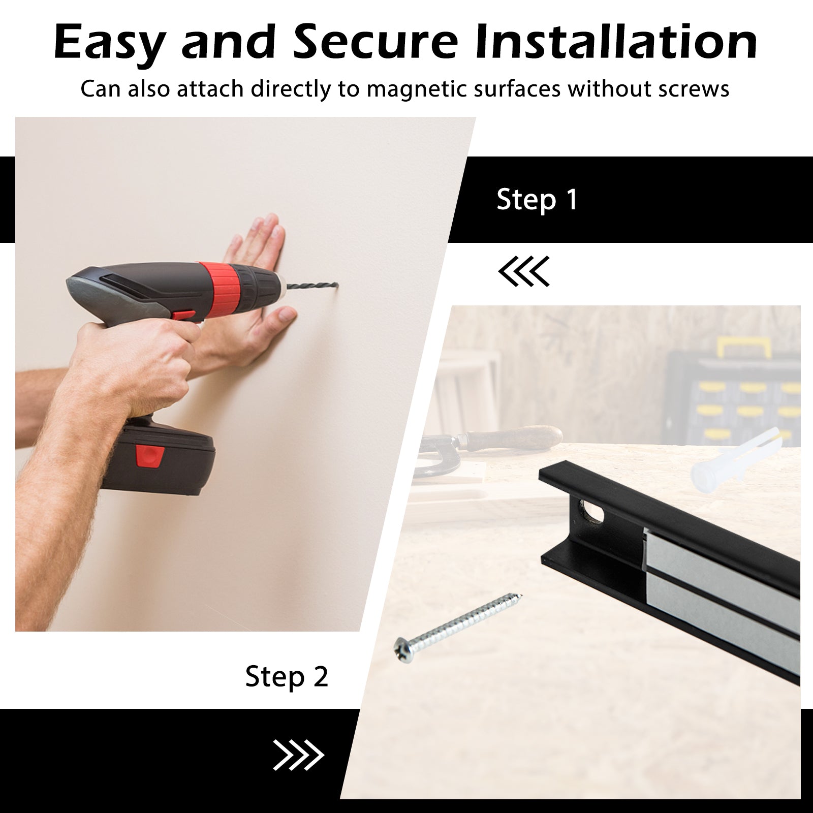 18 Inch Magnetic Tool Holder Strip with Mounting Screws, Silver Garages at Gallery Canada