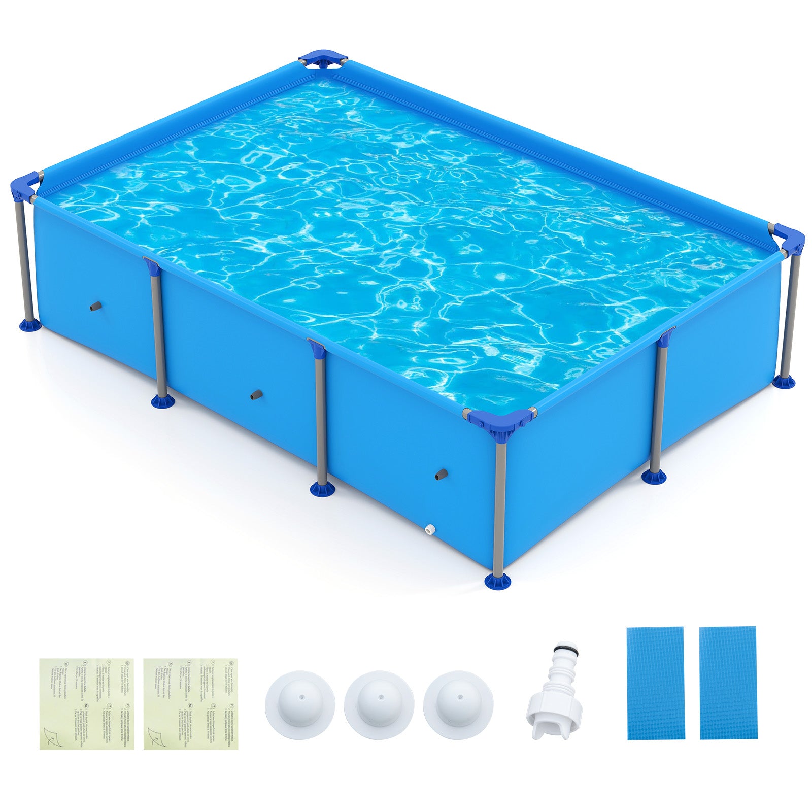 690/978/1158/1617 Gal Outdoor Family Swimming Pool with Metal Frame-6 ft, Blue Swimming Pools at Gallery Canada