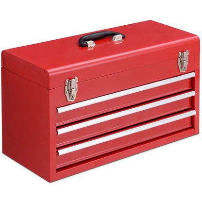 Portable Garage Mechanic Tool Cabinet Box with 3 Drawers, Red Tool Cabinets & Chests Red at Gallery Canada