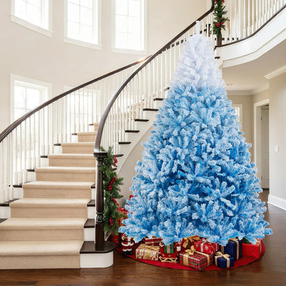 2025 New Artificial Christmas Tree with 456 Branch Tips and Folding Metal Stand-8FT, Blue Christmas Tree at Gallery Canada