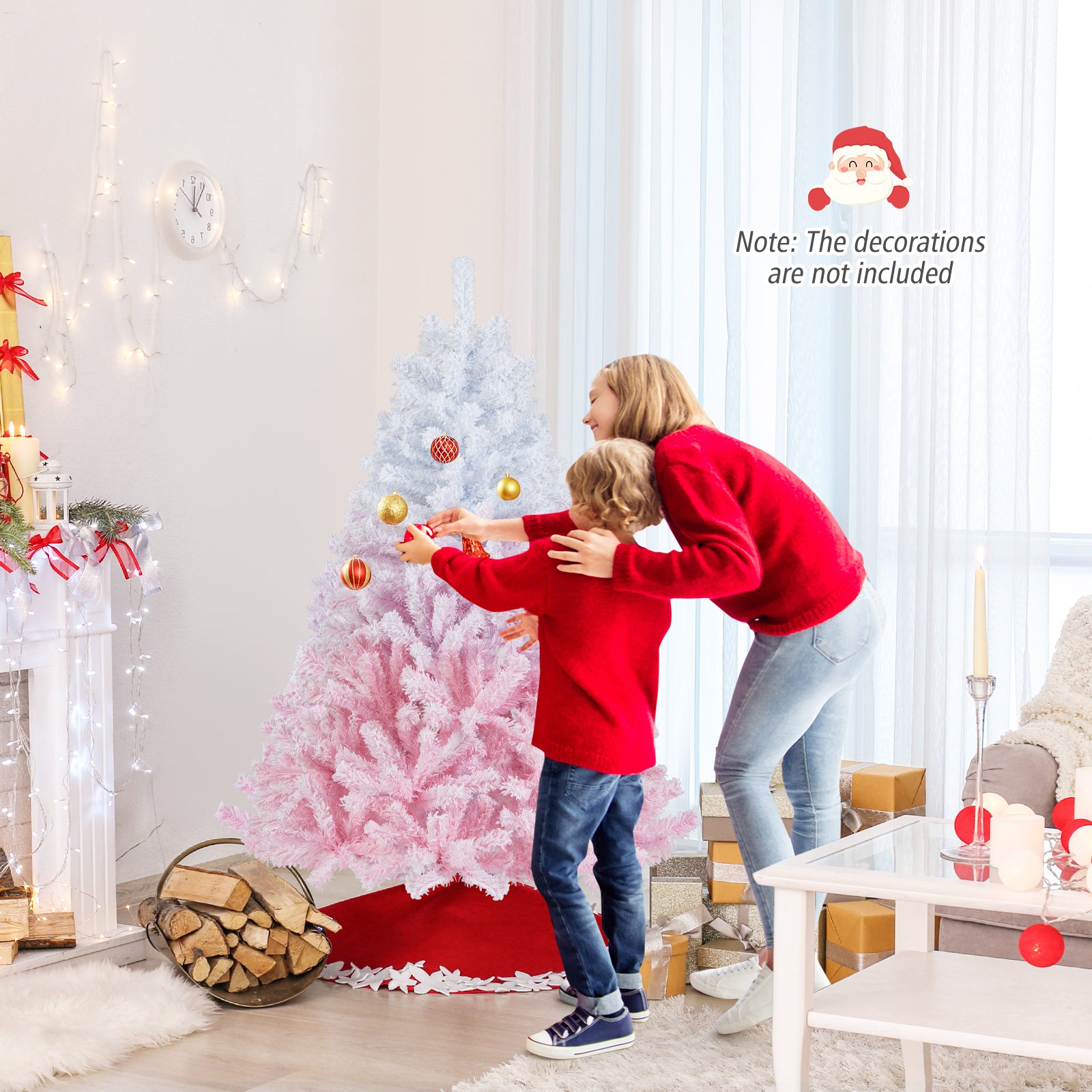 2025 New Artificial Christmas Tree with Folding Metal Stand and 456 Branch Tips-5FT, Pink Christmas Tree at Gallery Canada