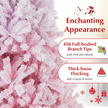 2025 New Artificial Christmas Tree with Folding Metal Stand and 456 Branch Tips-5FT, Pink Christmas Tree at Gallery Canada