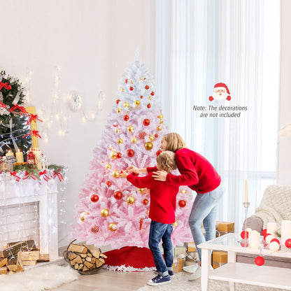 2025 New Artificial Christmas Tree with Folding Metal Stand and 456 Branch Tips-7FT, Pink Christmas Tree at Gallery Canada