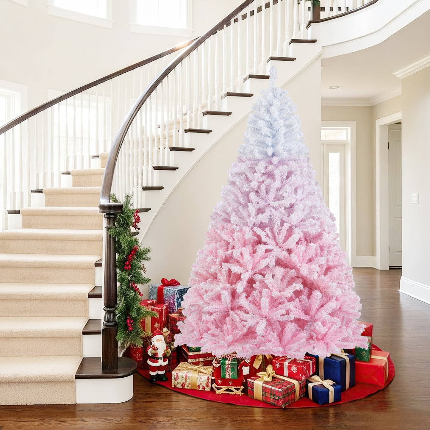 2025 New Artificial Christmas Tree with Folding Metal Stand and 456 Branch Tips-7FT, Pink Christmas Tree at Gallery Canada