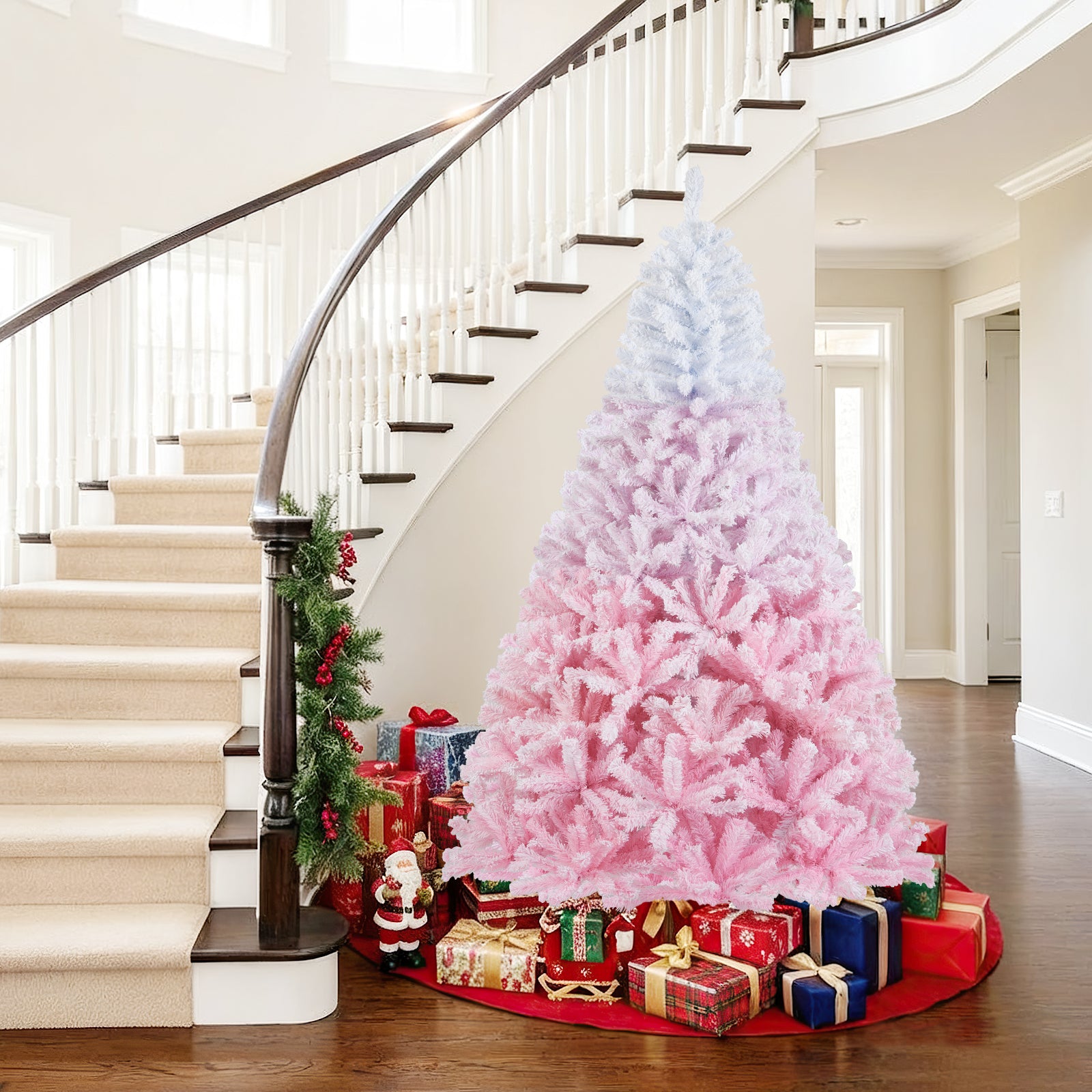 2025 New Artificial Christmas Tree with Folding Metal Stand and 456 Branch Tips-7FT, Pink Christmas Tree at Gallery Canada