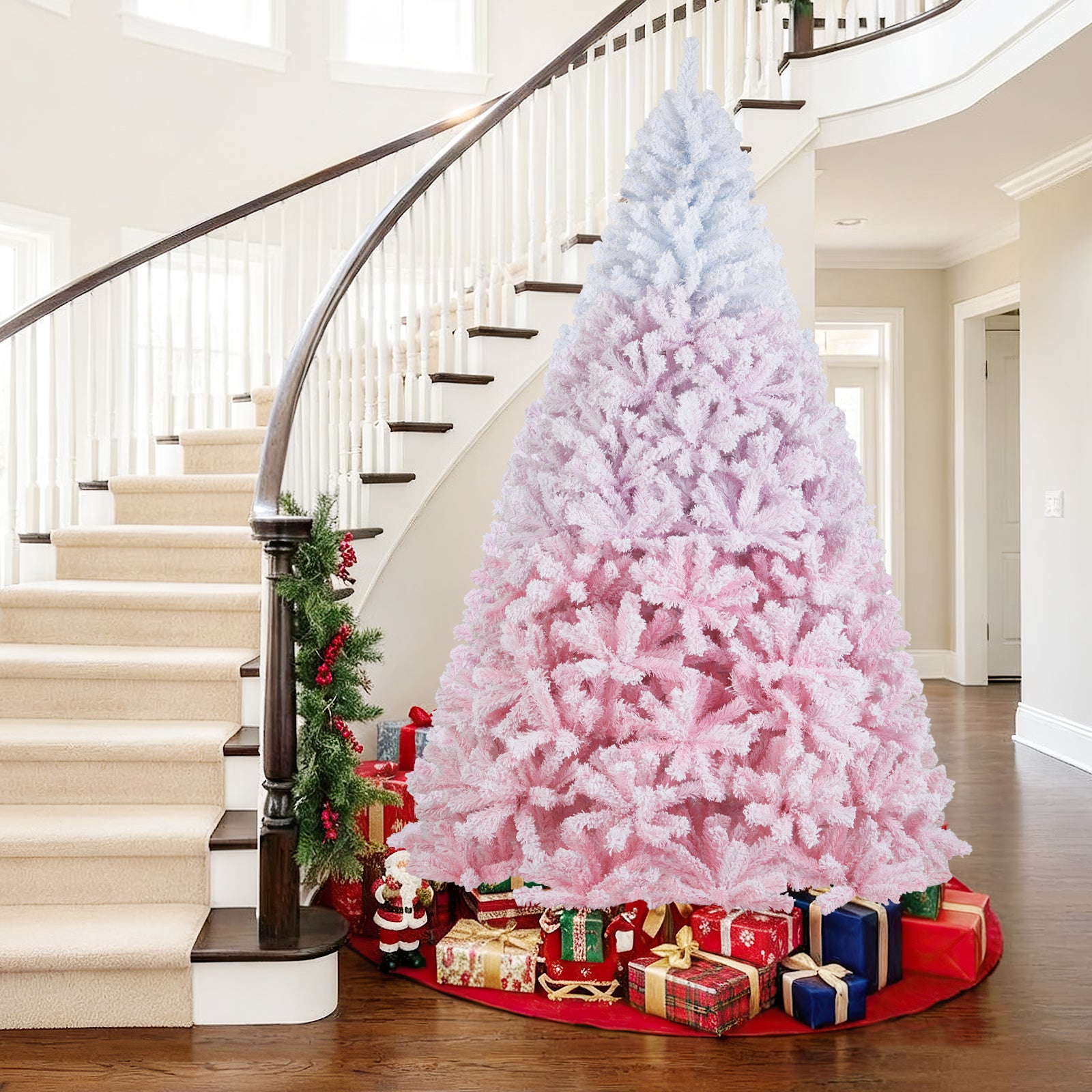 2025 New Artificial Christmas Tree with Folding Metal Stand and 456 Branch Tips-8 FT, Pink Christmas Tree at Gallery Canada