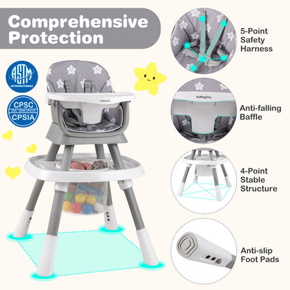 16-in-1 Baby High Chair with Activity Center and Booster Seat for Babies and Toddlers-Grey, Gray High Chairs at Gallery Canada