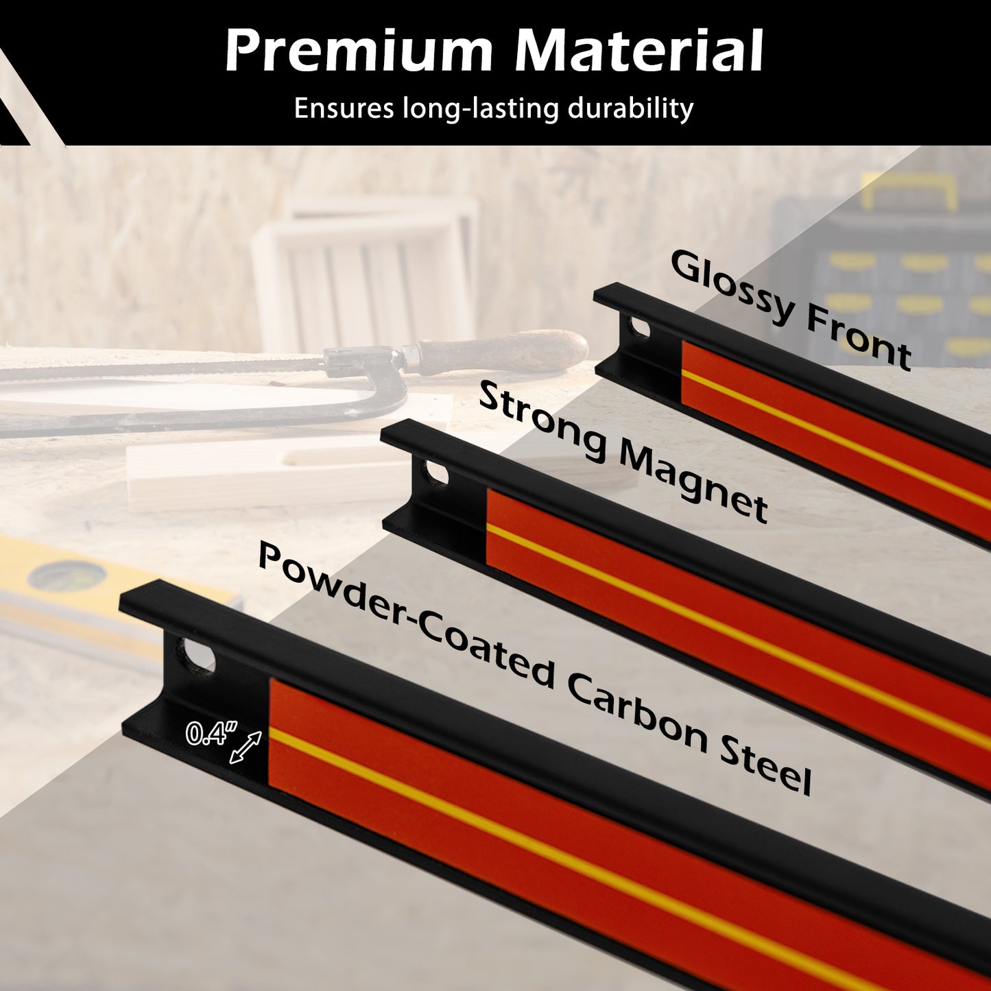 18 Inch Magnetic Tool Holder Strip with Mounting Screws, Red Garages at Gallery Canada