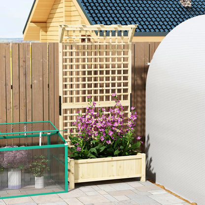 Wood Planter with Trellis, Raised Garden Bed, Privacy Screen, Natural Wood Raised Garden Beds at Gallery Canada