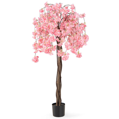 5.5 FT Artificial Cherry Blossom Tree, 1 Pack, Pink/White Flowers Faux Plants at Gallery Canada