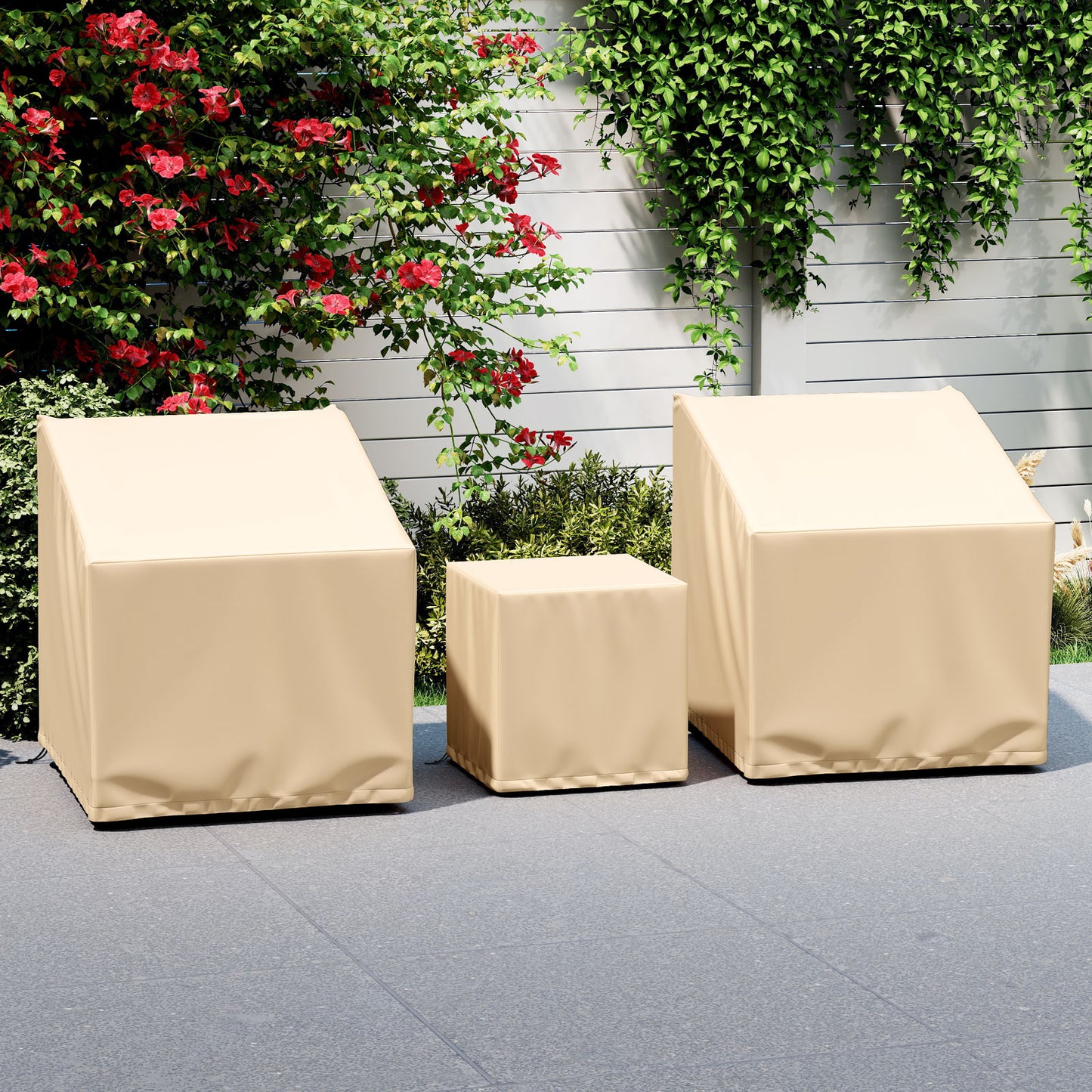 Patio Furniture Covers Waterproof Outdoor Conversation Covers for 3 Pieces Bistro Set, Beige Outdoor Furniture Accessories at Gallery Canada
