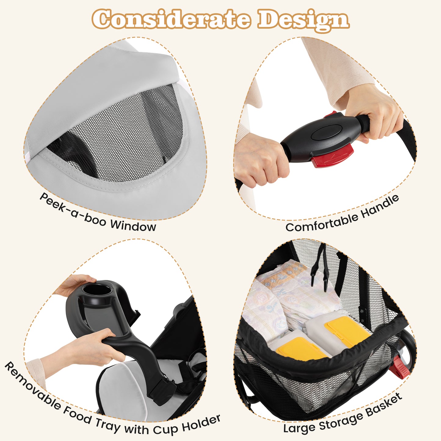 Toddler Travel Stroller, Airplane, Canopy, Adjustable Backrest, Gray Baby Strollers at Gallery Canada