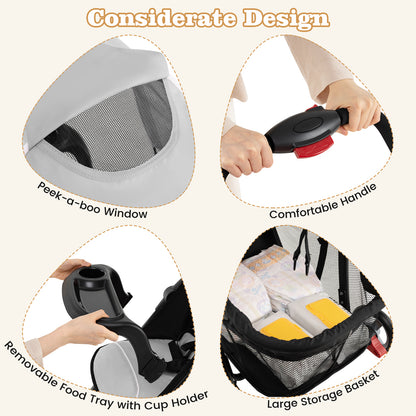 Toddler Travel Stroller, Airplane, Canopy, Adjustable Backrest, Gray Baby Strollers at Gallery Canada
