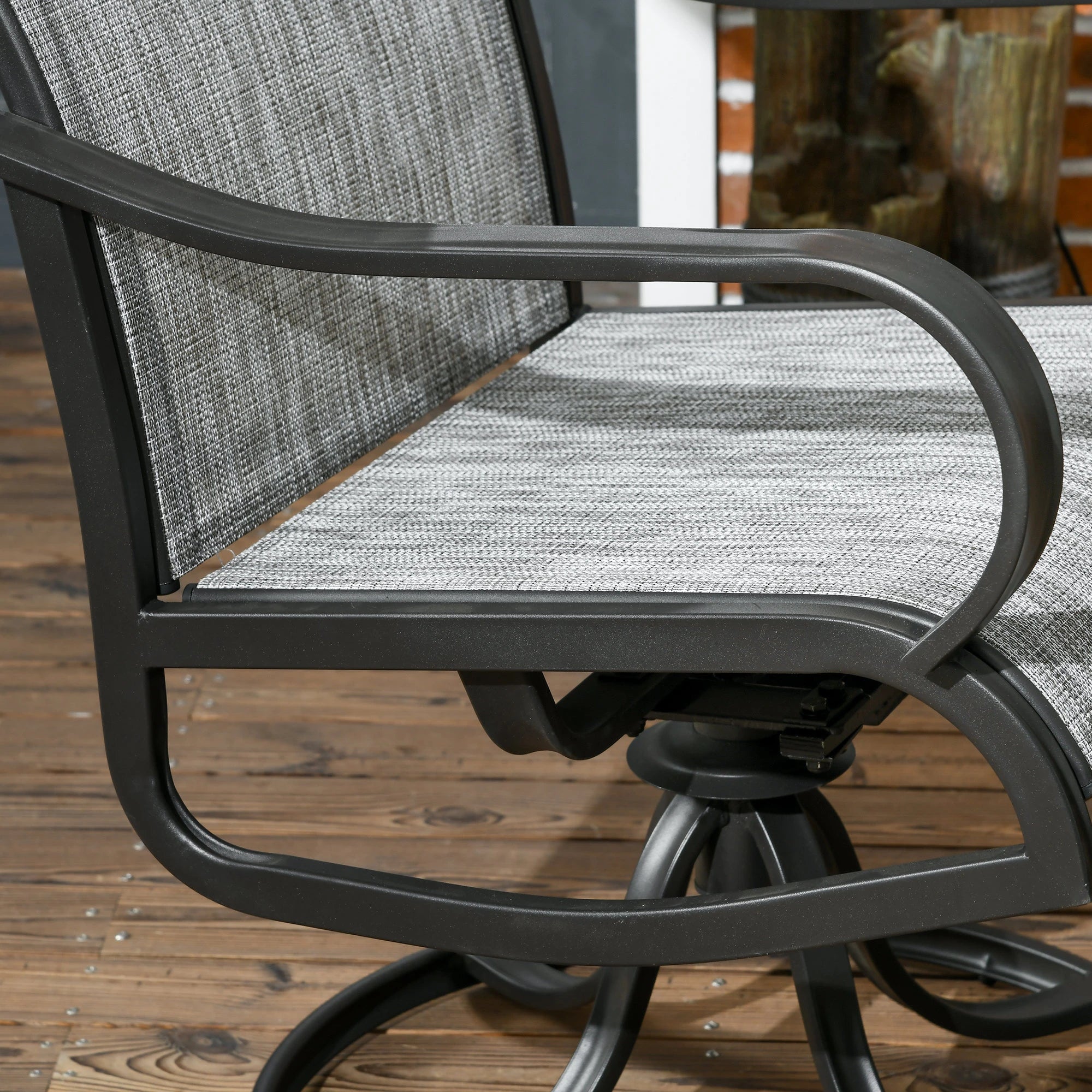 2-Piece Swivel Patio Dining Chairs, 360° Swivel, Breathable Mesh Seat, Dark Grey Patio Chairs at Gallery Canada