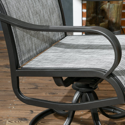2-Piece Swivel Patio Dining Chairs, 360° Swivel, Breathable Mesh Seat, Dark Grey Patio Chairs at Gallery Canada